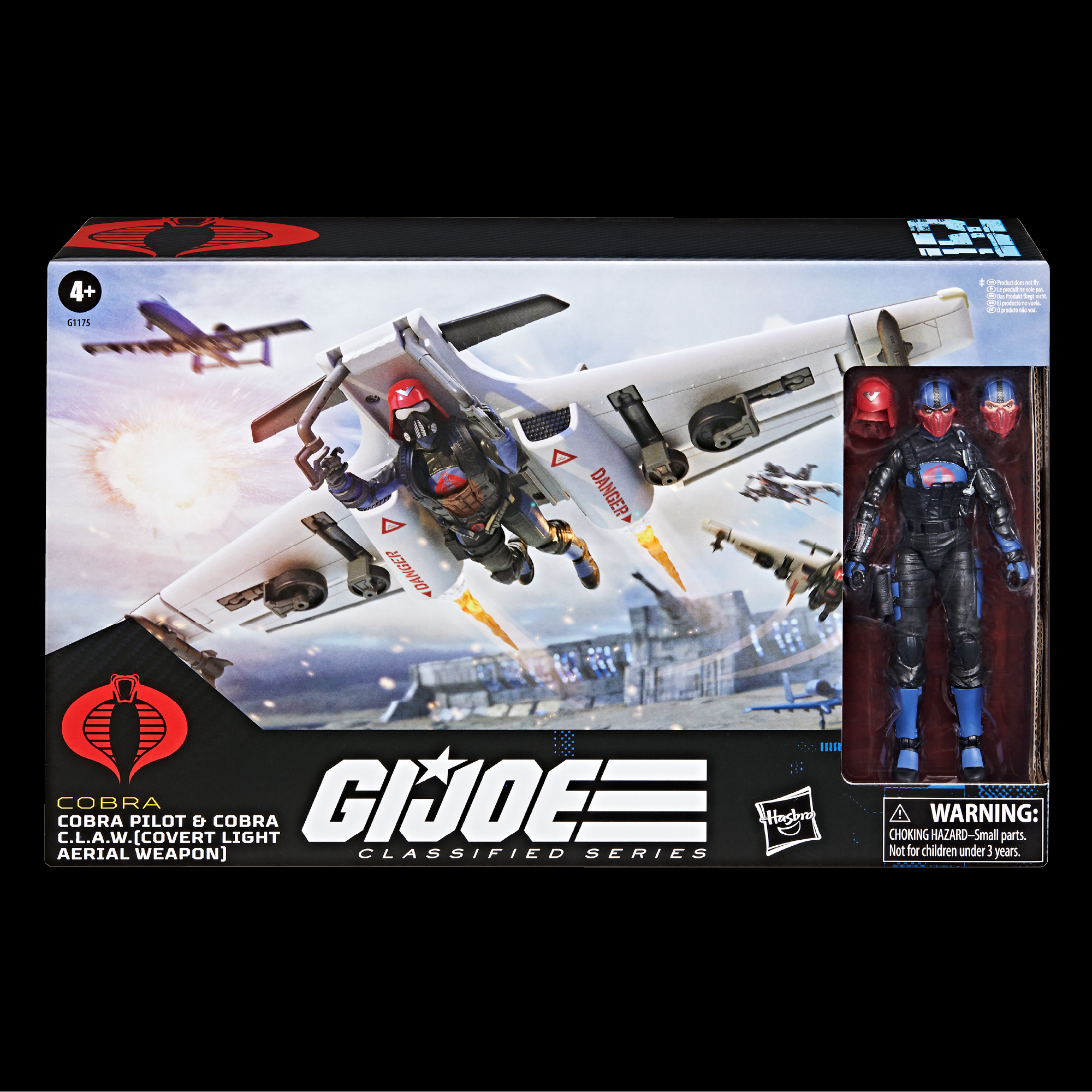 G.I. Joe Classified Series #152, Cobra Pilot Action Figure & Cobra C.L.A.W. (Covert Light Aerial Weapon)