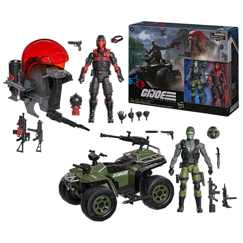 G.I. Joe Classified Series #218, Snake Eyes & Varmint ATV Vs. Stealth Viper & Cobra Stealth Flight Pod (Trubble Bubble)